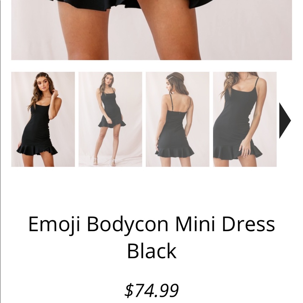 Emoji Bodycon Mini Black Dress